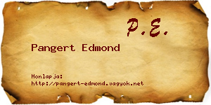 Pangert Edmond névjegykártya